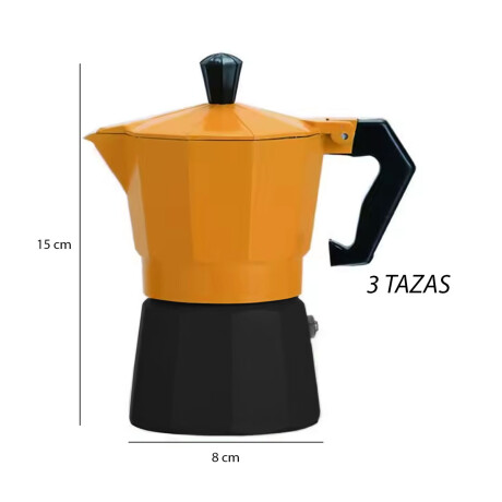 Cafetera Italiana de Aluminio 3 Tazas Naranja
