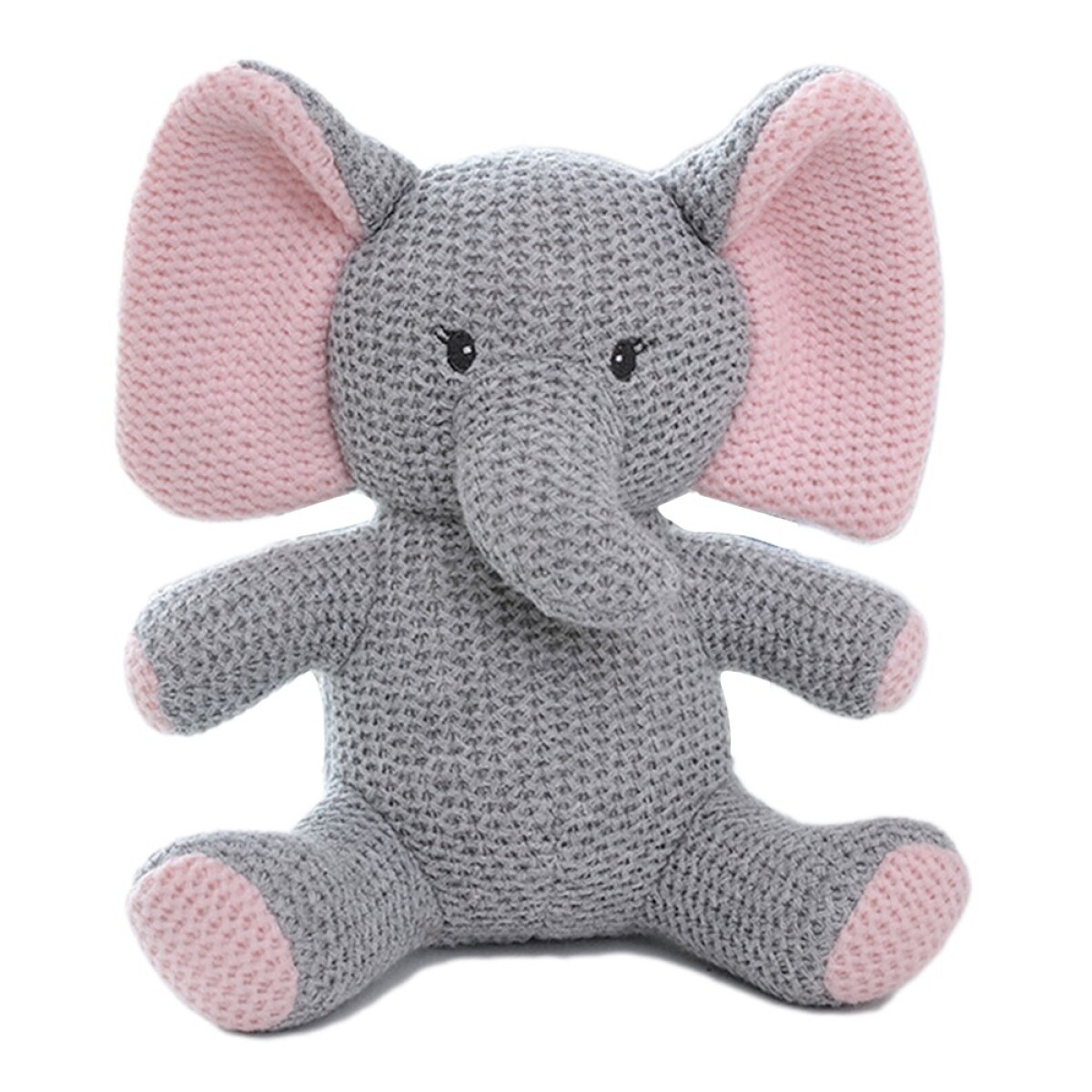 Peluches de Animales Tejidos Crochet c/ Cascabel Bebés Niños - Elefante 