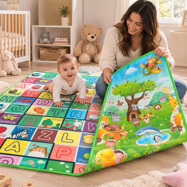 Alfombra Reversible Antigolpes para Bebes o Niños de 1,80 x 1,50m Alfombra Reversible Antigolpes para Bebes o Niños de 1,80 x 1,50m