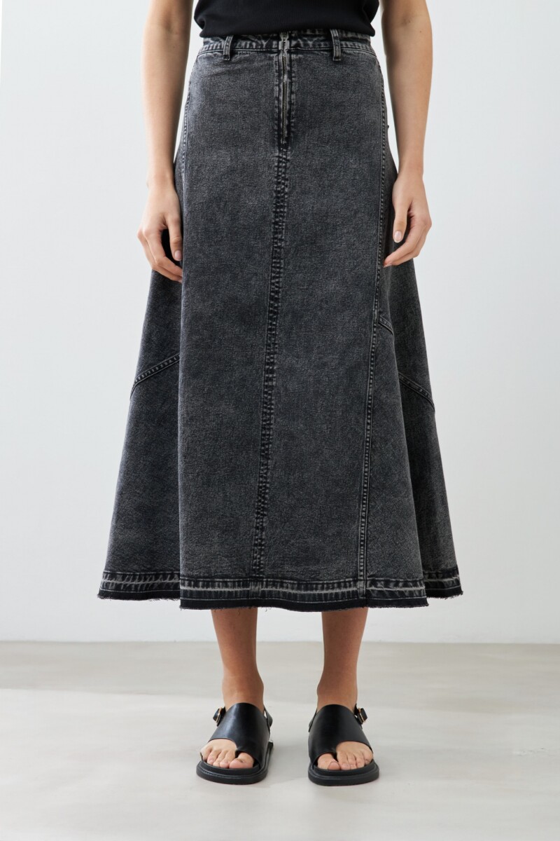Maxi falda de jean gris oscuro