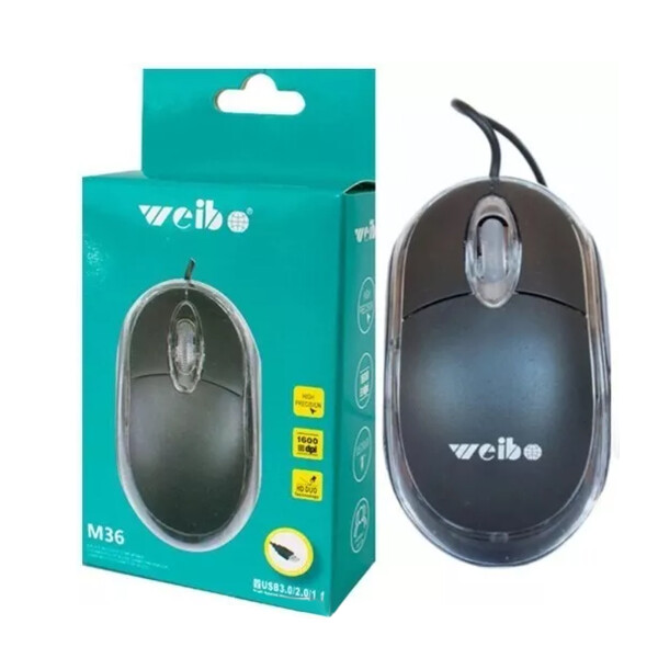 Mouse Con Cable Weibo M36 MOUSE WEIBO M36 USB NEGRO LEDSTAR