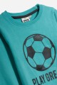 Buzo estampa Play Great TURQUESA