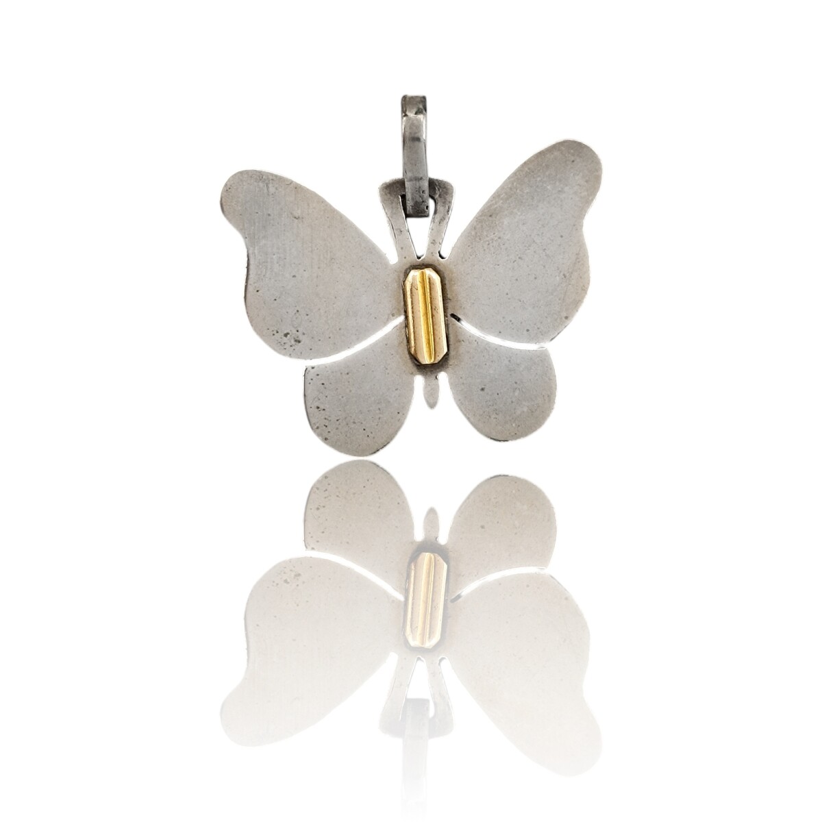 Dije Colgante Mariposa-Plata 925 y Oro-Sin Piedra-CP5095 - sinpiedra 