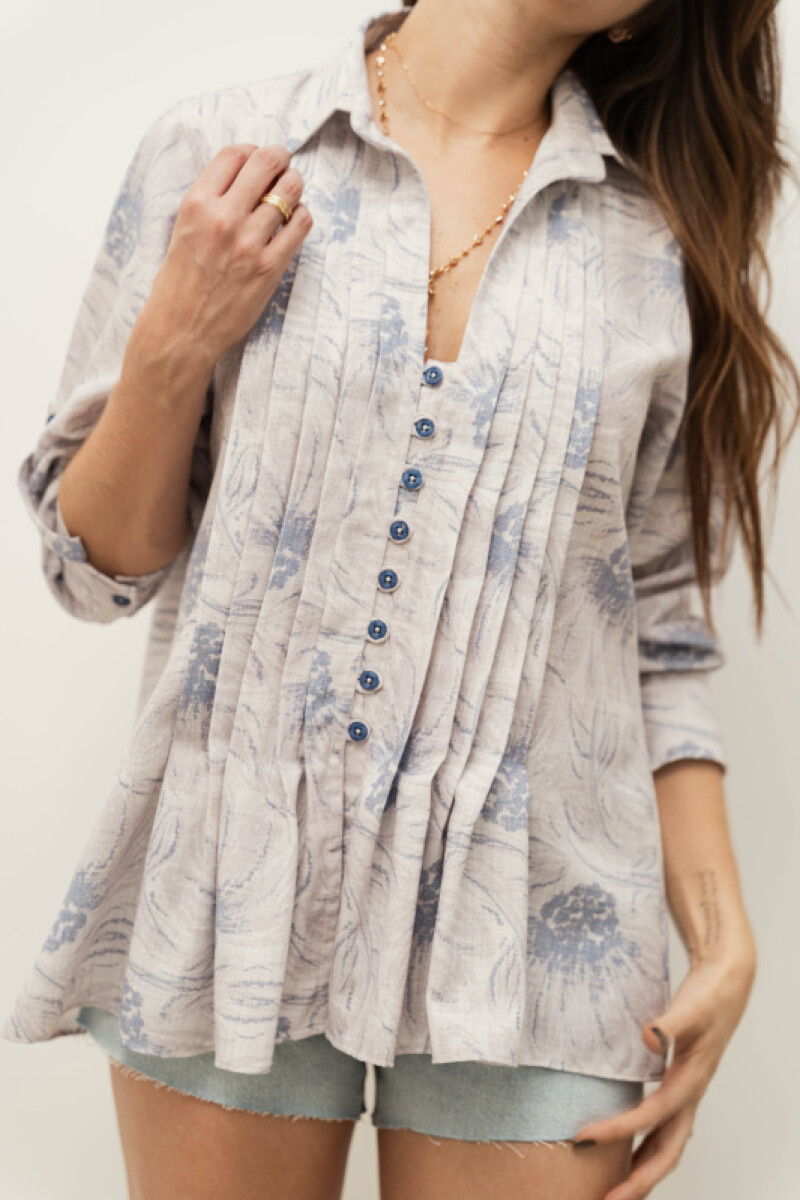 CAMISA ANDALUCIA MAUVE BLUE BLOSSOM CAMISA ANDALUCIA MAUVE BLUE BLOSSOM