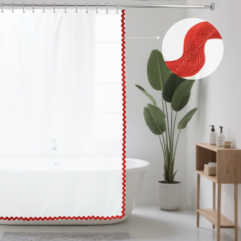 Cortina de baño Ondas rojo