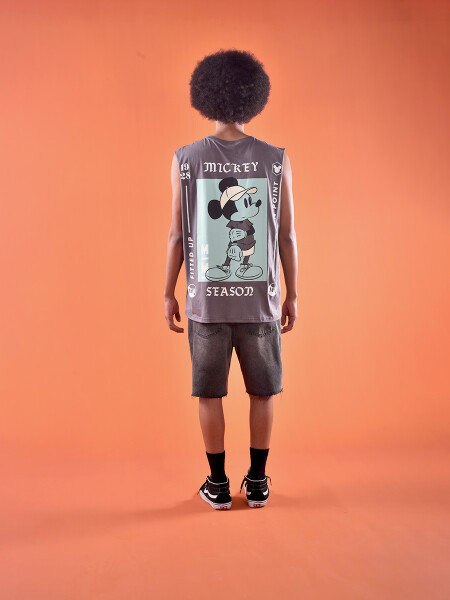 MUSCULOSA MICKEY ON POINT GRIS OSCURO