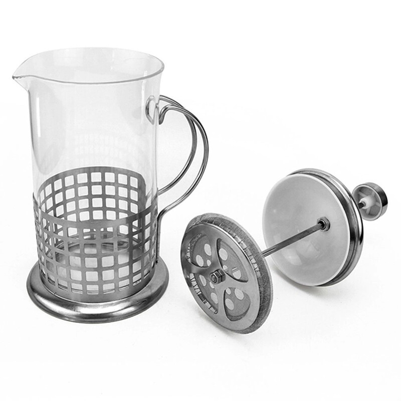 Cafetera francesa de vidrio y acero 800 ml GRIS