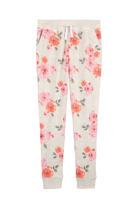 Pantalón deportivo de algodón, diseño floral. Talles 6-14 Pantalón deportivo de algodón, diseño floral. Talles 6-14