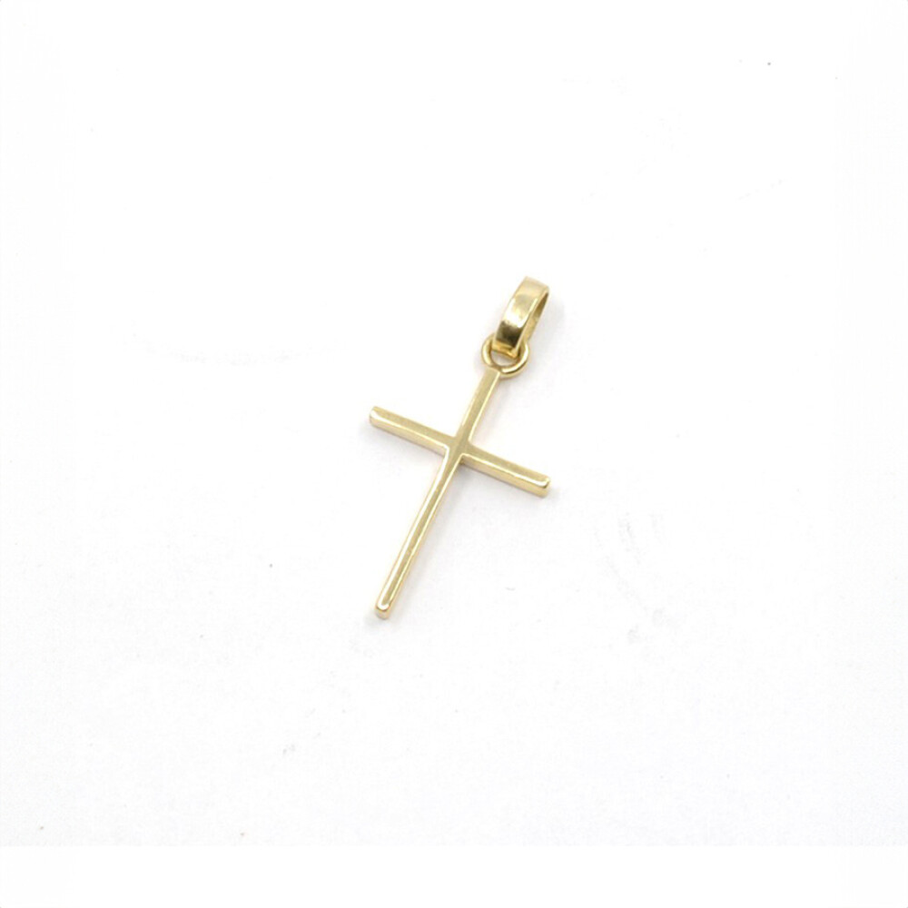 Cruz barra cuadrada En Oro 18k Amarillo 23 x 15 mm Cruz barra cuadrada En Oro 18k Amarillo 23 x 15 mm