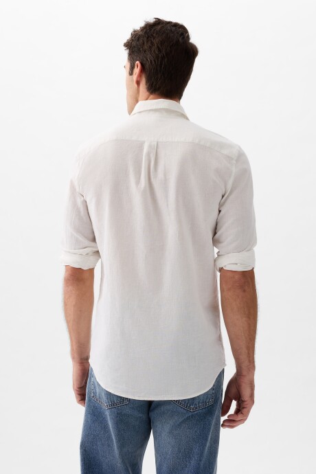 Camisa De Lino Hombre New Off White