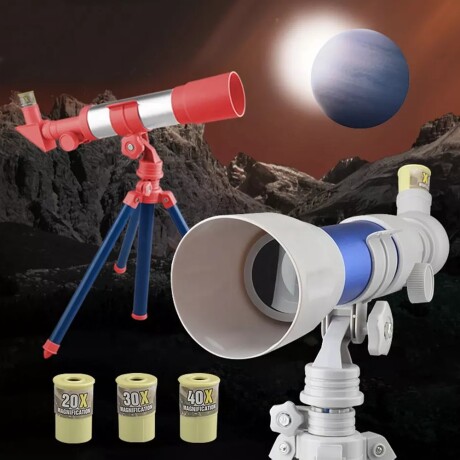 Telescopio Astronómico Trípode 3Zoom Juguete Didáctico Niños Azul