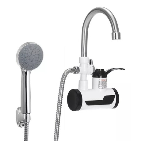 Calentador Agua Instantáneo c/Canilla Duchero Teléfono 3000W Blanco