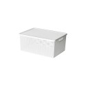 CAJA ORGANIZADORA SIMIL RATTAN 36X26X16CM BLANCO
