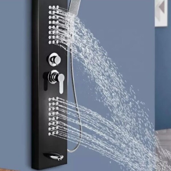 PANEL DUCHA NEGRO BRILLANTE 140 X 23 CM PANEL DUCHA NEGRO BRILLANTE 140 X 23 CM