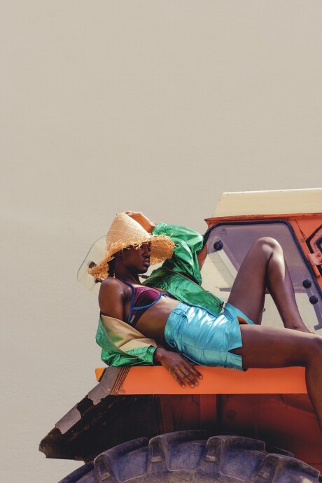Leather Shorts Crawford Galáctico Celeste