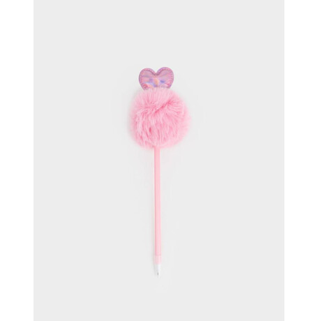 Lapicera Con Pompón Rosa Claro