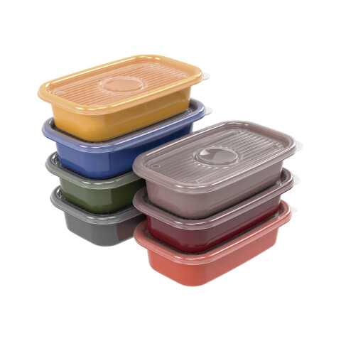 Pack x 7 Recipientes Rectangulares POP Colores 520ml U
