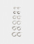 Aros Argollas Set Bañada en Plata Set De Aros Argolla Bañado En Plata - Plateado