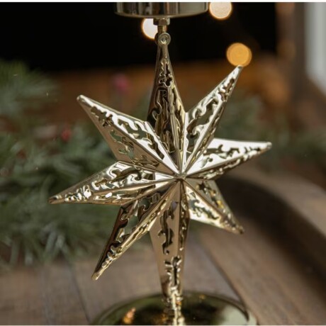 Porta Vela Candelabro Navideño Estrella Grande