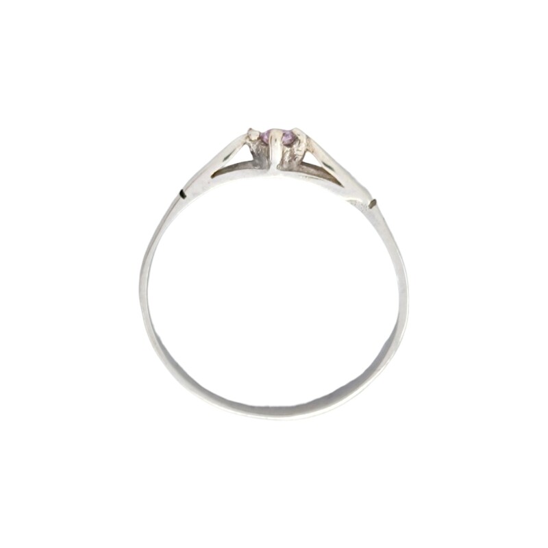 Anillo Solitario-Plata 925-Piedra Zirconia rosa -AN4088 conpiedra