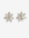 Aros Colgantes Cortos Metal Aros Colgantes Flor Metal - Plateado Rodio