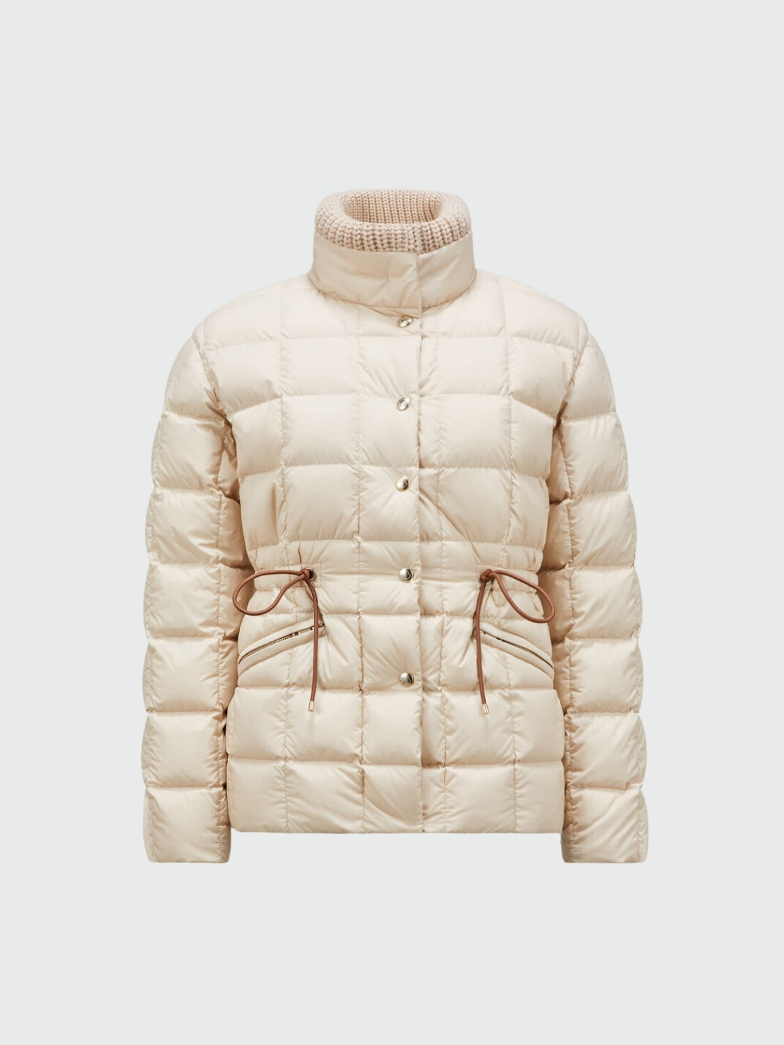 Moncler - Campera rellena de plumas con cintura ajustable, Antigone Beige