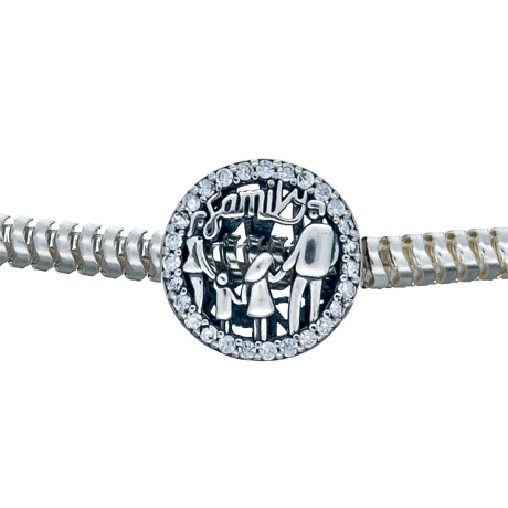 Charm de plata 925 y circonias FAMILY Charm de plata 925 y circonias FAMILY