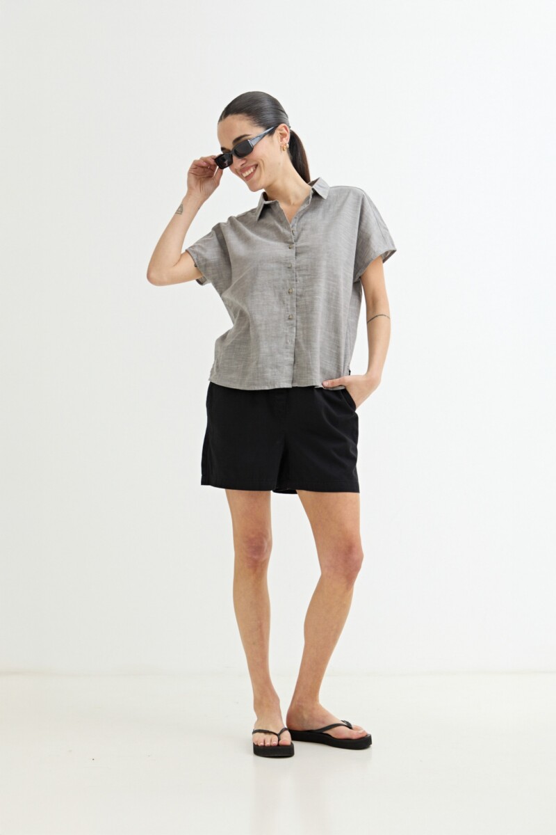 Camisa sin mangas lino GRIS