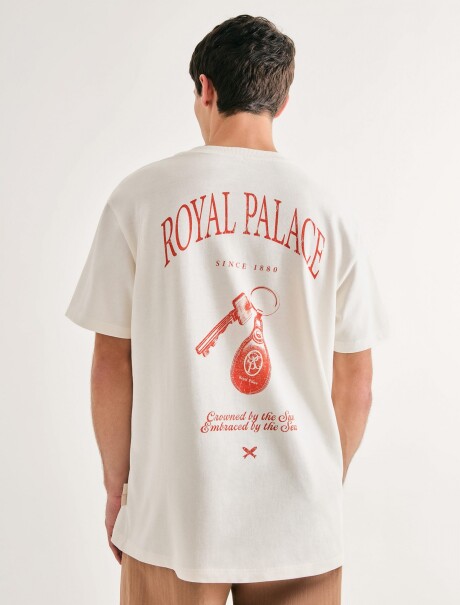 CAMISETA MANGA CORTA CON ESTAMPA BEIGE