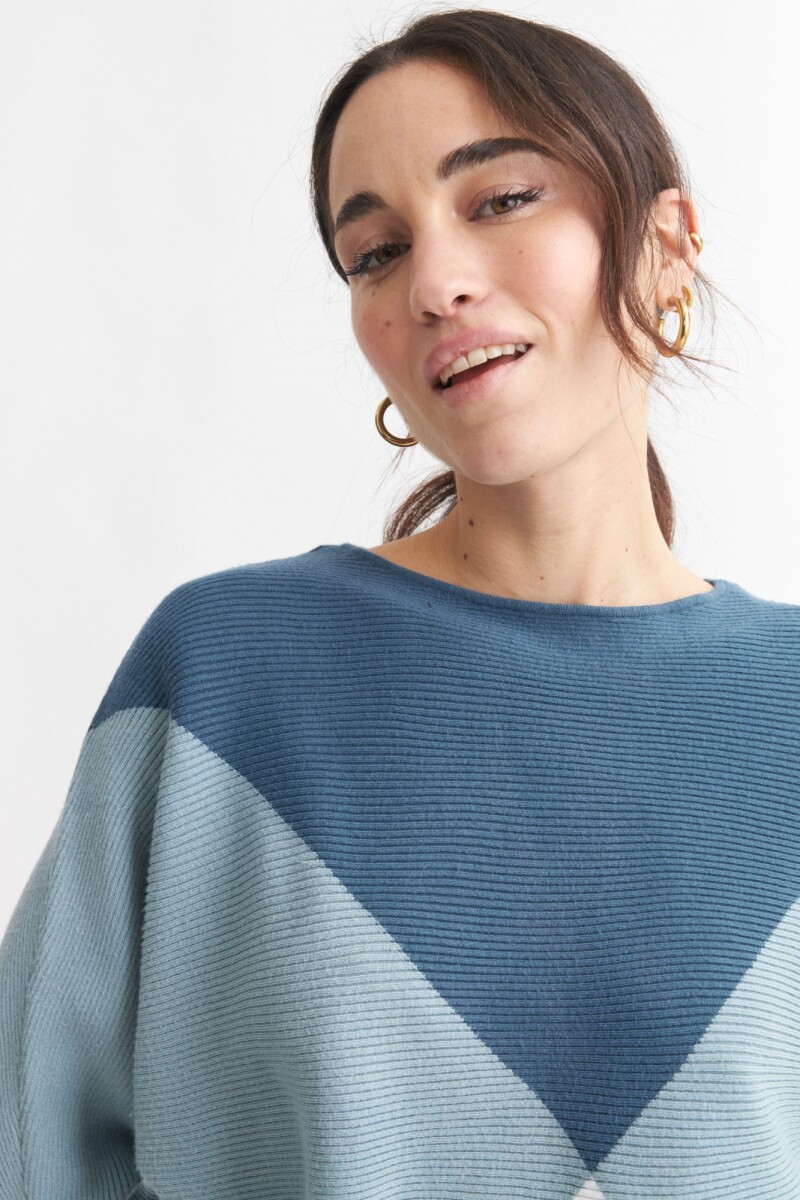 Sweater geométrico PETROLEO