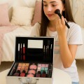 Valija De Maquillaje Grande Con Cosmeticos Incluidos Plateado