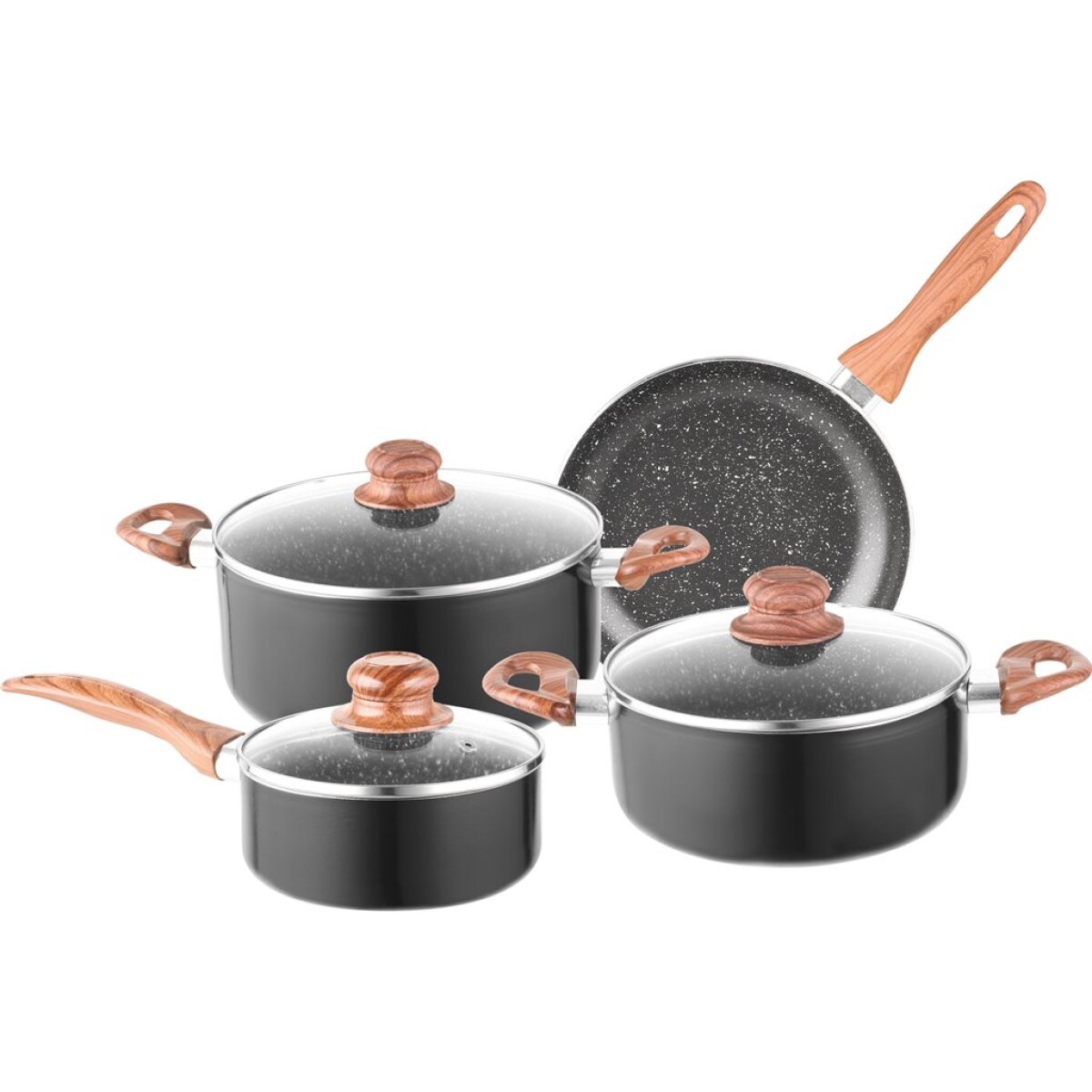 Batería de cocina 7 piezas - NEGRO 