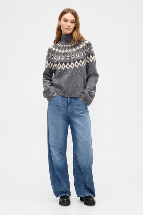 Buzo Polera Fairisle Mujer B25 Grey Heather