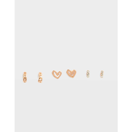 Set De Aros De Oro Rosa Dorado Oro Rosa