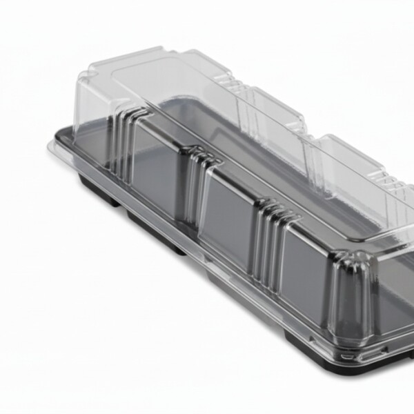 TORTERA RECTANGUALAR CON BANDEJA NEGRA EPS Y TAPA PET 18.9 x 11.6 x 4.5 TORTERA RECTANGUALAR CON BANDEJA NEGRA EPS Y TAPA PET 18.9 x 11.6 x 4.5