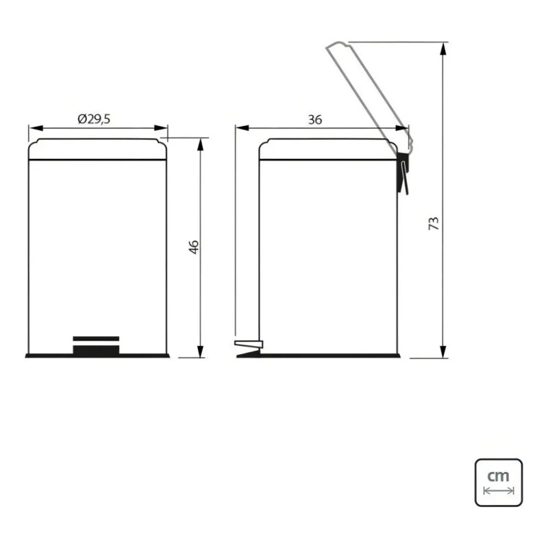 Papelera Basurero Tramontina con pedal y cubo plástico 20 L Papelera Basurero Tramontina con pedal y cubo plástico 20 L