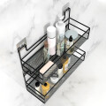 Estante Organizador Repisa De Baño Con Adhesivo De Metal Negro Estante Organizador Repisa De Baño Con Adhesivo De Metal Negro