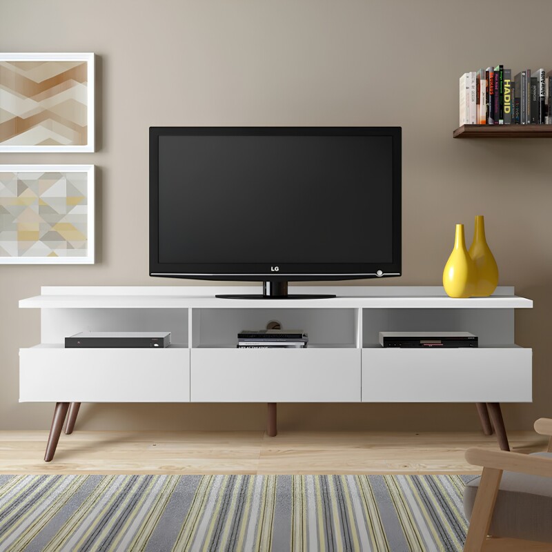 Rack TV Lumax Londres hasta 65" con Cajones y Estantes Blanco