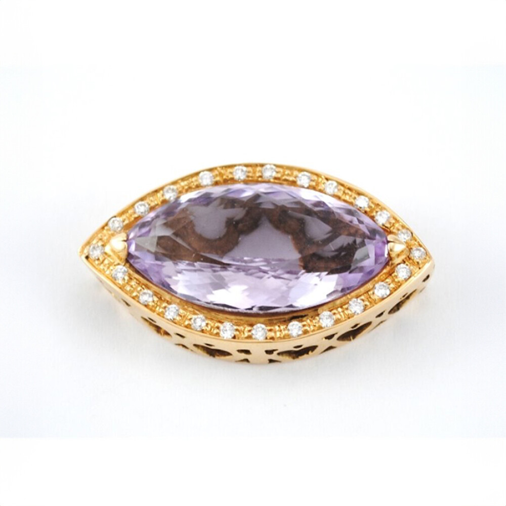 Colgante Oro 18K Con Brillantes Y Amatista Colgante Oro 18K Con Brillantes Y Amatista
