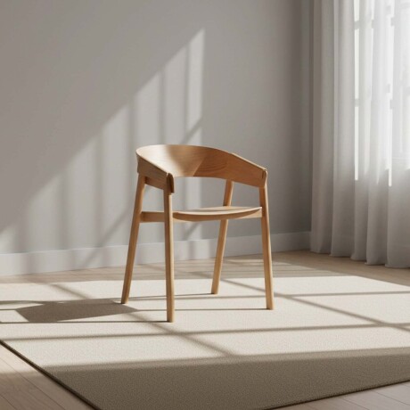 SILLA DE COMEDOR MADERA NATURAL-BEIGE FREDERIK