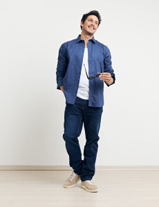 012582 CAMISA HARRY Azul Piedra