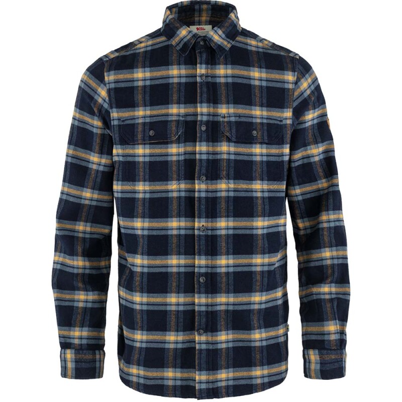 Camisa Fjallraven Ovik Heavy Flannel Shirt M Hombre Dark Navy-buckwheat Brown