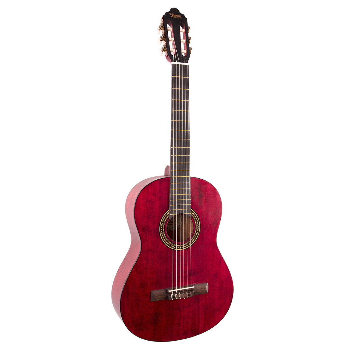 Guitarra Clásica Valencia Vc204 Rojo 