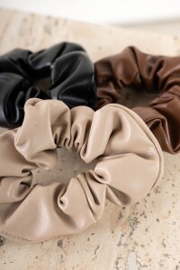 Scrunchie Cuero Vegano Arena