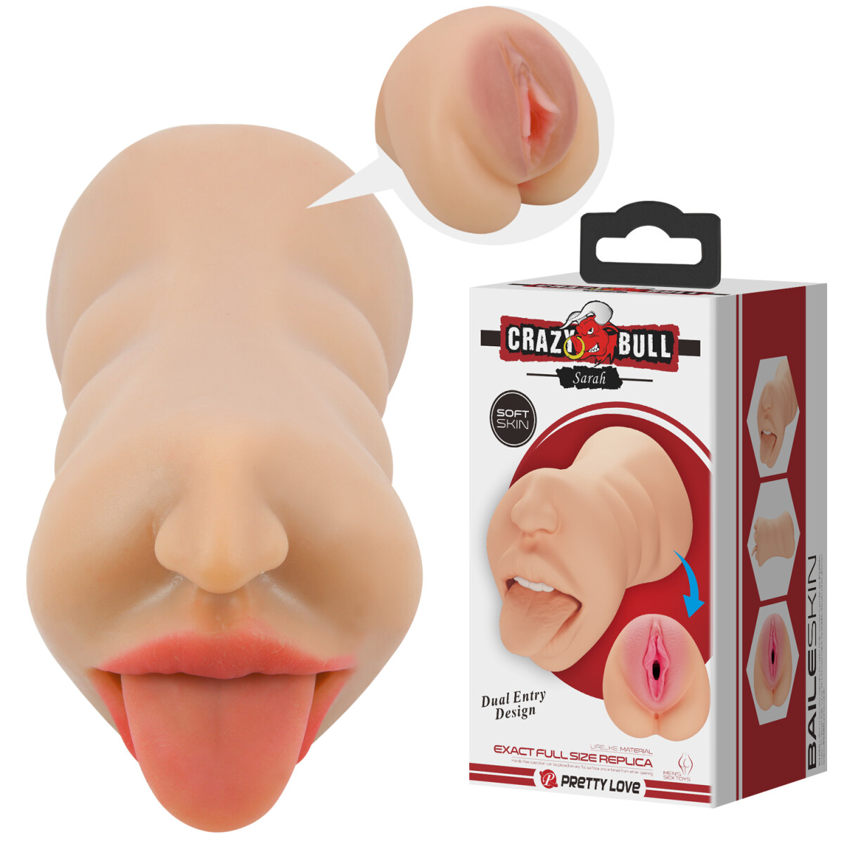 Masturbador Boca Vagina Realística Crazy Bull Sarah 