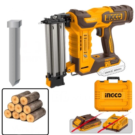 CLAVADORA A BATERIA 50MM 20V P20S BRUSHLESS PARA MADERA EN V AMARILLO-NEGRO