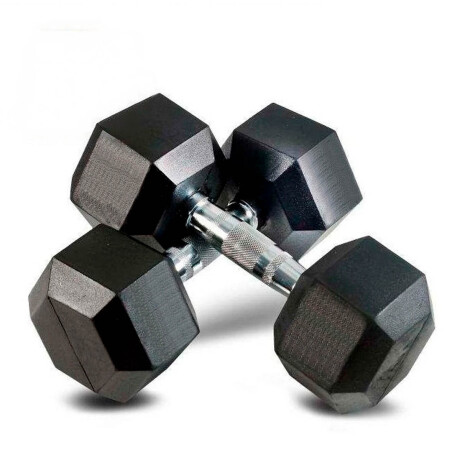 Mancuerna 20kg Hexagonal De Hierro Recubierto Pesas Negro