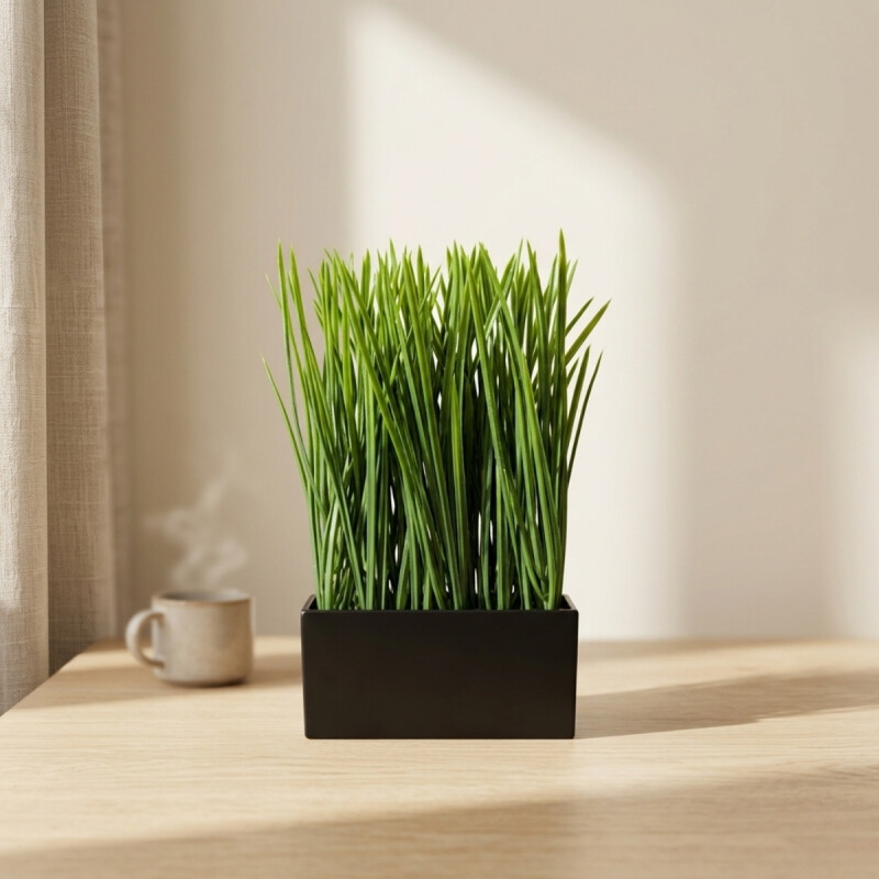 Planta Artificial en maceta 16x8x26cm NEGRO