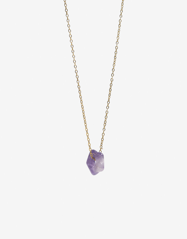 Cadena Corta con Dije Piedra Cadena Corta Con Dije, Acero - Dorado