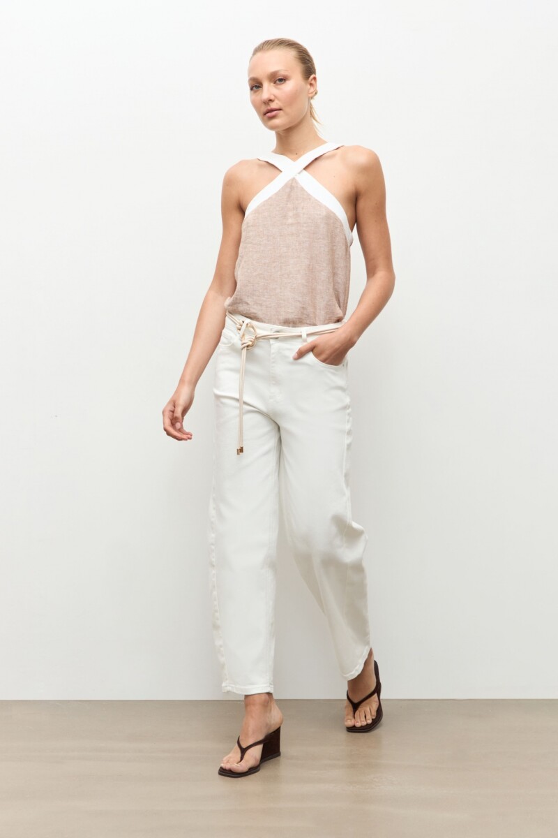 Jean barrel Celia - blanco 